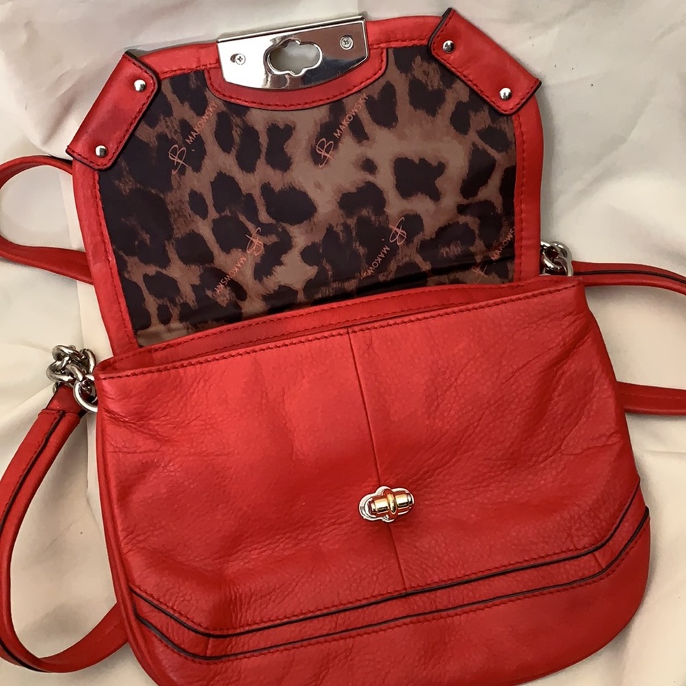 B.Makowsky Lipstick Red Crossbody
